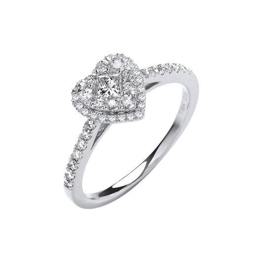 18ct Heart Shaped 0.50ctw Dress Ring. | Maison D'amour Luxury Fine Jewellery Collection Online