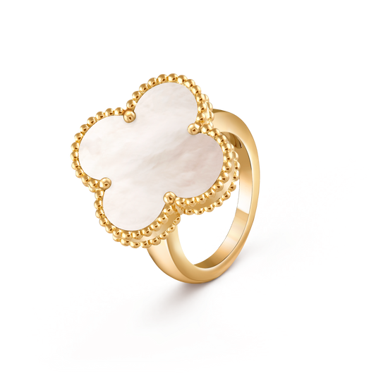 Van Cleef & Arpels Magic Alhambra Ring 18k Yellow Gold Mother of Pearl