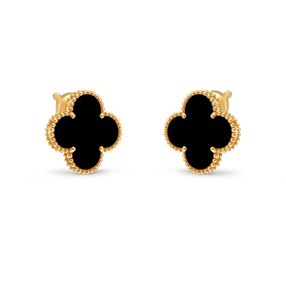 Van Cleef & Arpels Magic Alhambra Earrings Onyx 18K Yellow Gold