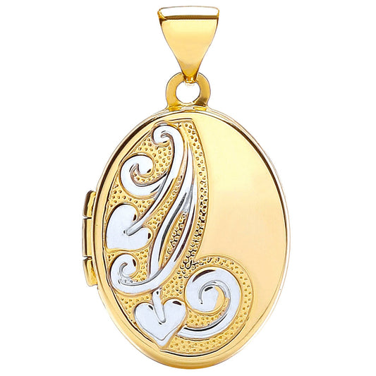 Yellow/white Oval Shaped Locket