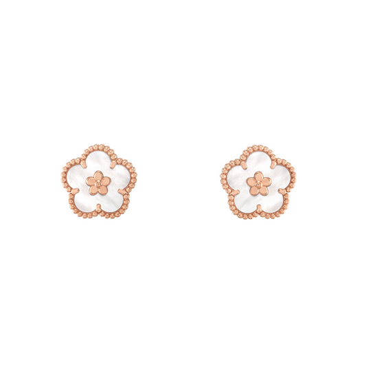 Van Cleef & Arpels Lucky Spring Earrings Plum Blossom Mother of Pearl 18K Rose Gold (Pre-Owned)