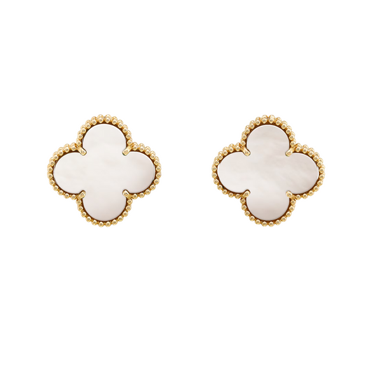 Van Cleef & Arpels Magic Alhambra Earrings Mother Of Pearl 18K Yellow Gold