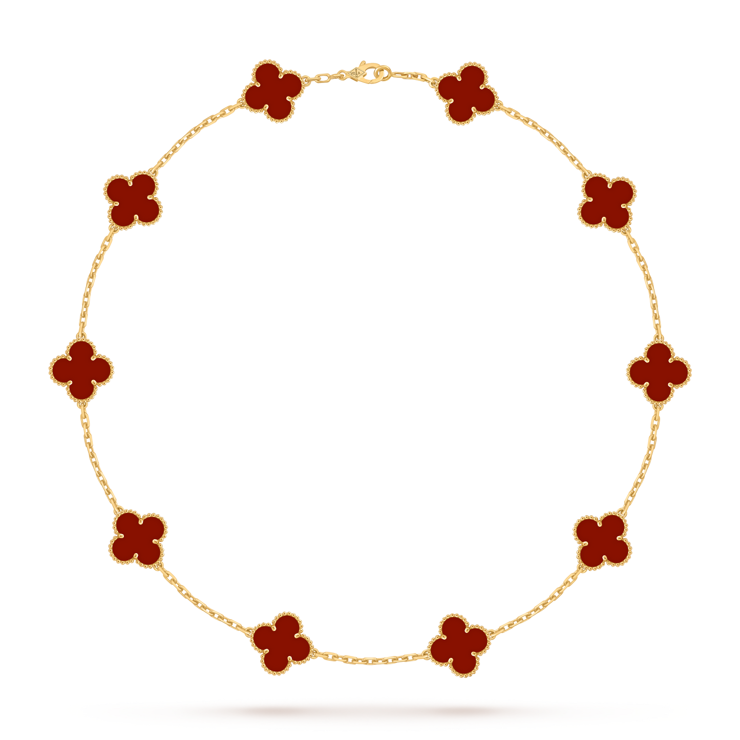 Van Cleef & Arpels Alhambra necklace 10 motifs, Carnelian 18K Yellow Gold (Pre-Owned)
