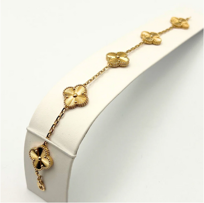 Van Cleef & Arpels Vintage Alhambra Bracelet 5 Motifs 18K Yellow Gold Solid - Maison d'Amour