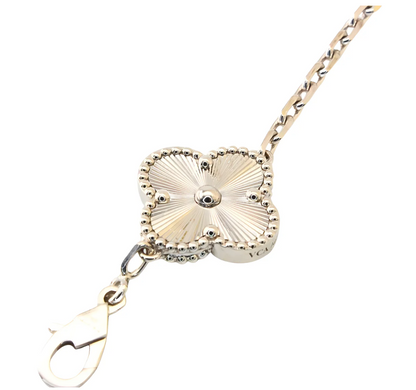 Van Cleef & Arpels Vintage Alhambra Bracelet 5 18k White Gold - Maison d'Amour