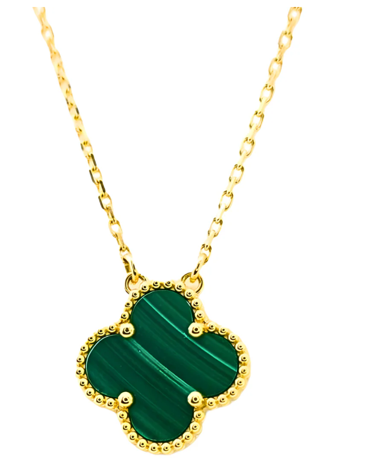 Van Cleef & Arpels Sweet Alhambra Pendant – Malachite, 18K Yellow Gold