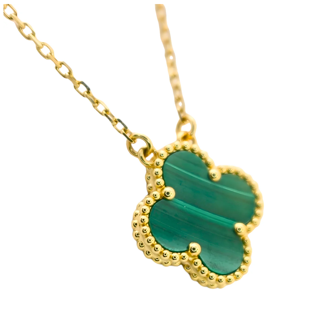Van Cleef & Arpels Sweet Alhambra Pendant – Malachite, 18K Yellow Gold