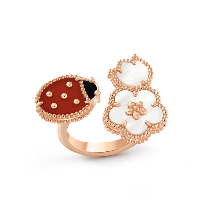 Van Cleef Arpels Magic Alhambra Lucky Spring between the Finger Ring 18k Rose Gold