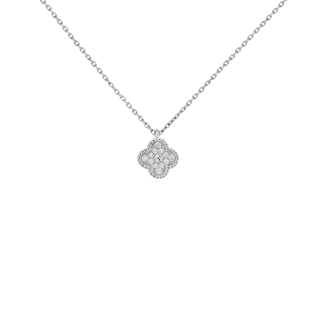 Van Cleef & Arpels Sweet Alhambra Pendant full diamonds – 18K White Gold (Pre-Owned)