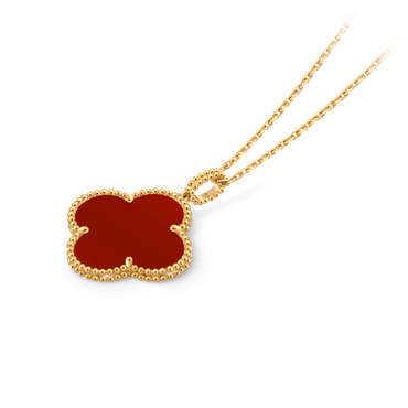 Van Cleef & Arpels Alhambra Pendant Carnelian, 18K Yellow Gold (Pre-Owned)