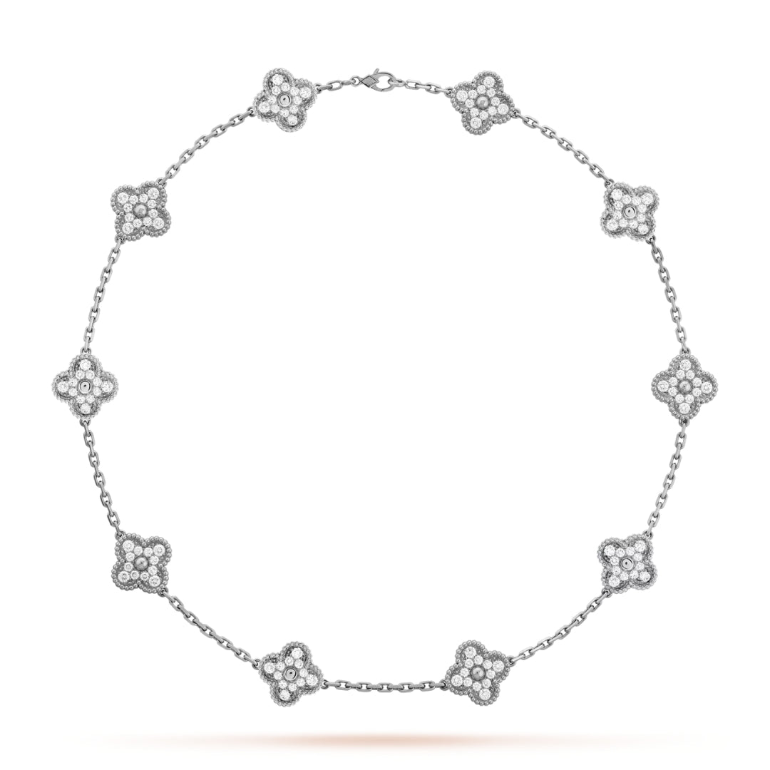 Van Cleef & Arpels Alhambra necklace 10 motifs, Diamond 18K White Gold (Pre-Owned)