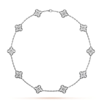 Van Cleef & Arpels Alhambra necklace 10 motifs, Diamond 18K White Gold (Pre-Owned)