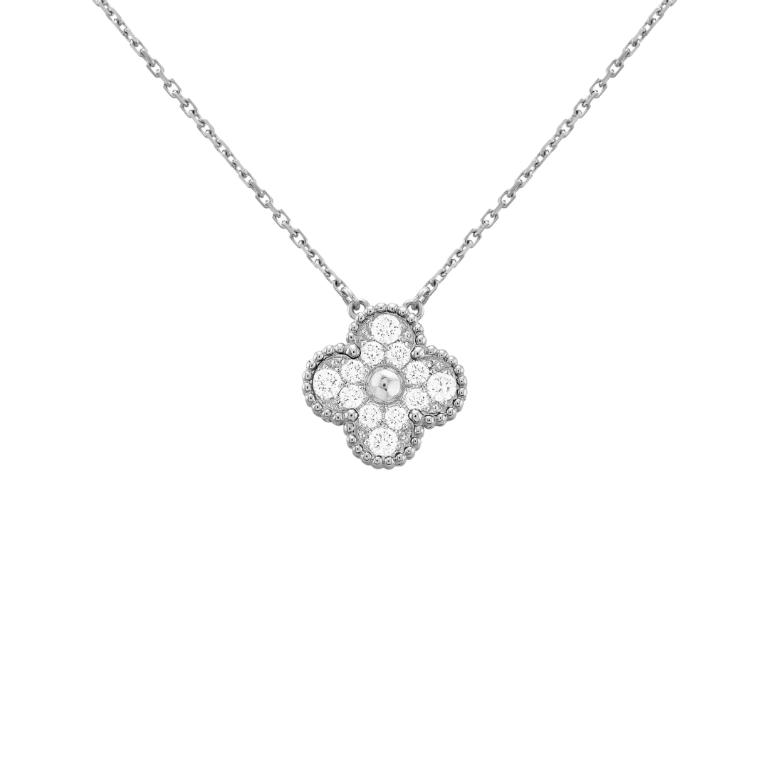 Van Cleef & Arpels Sweet Alhambra Pendant full diamonds – 18K White Gold (Pre-Owned)