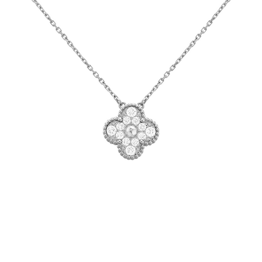 Van Cleef & Arpels Sweet Alhambra Pendant full diamonds – 18K White Gold (Pre-Owned)