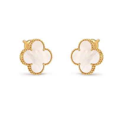 Van Cleef & Arpels Magic Alhambra Earrings Mother Of Pearl 18K Yellow Gold