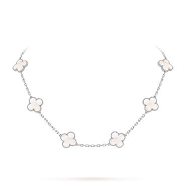 Van Cleef & Arpels Alhambra necklace 10 motifs, Mother of Pearl 18K White Gold (Pre-Owned)