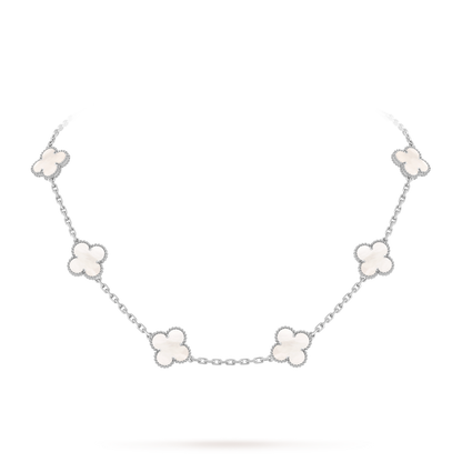 Van Cleef & Arpels Alhambra necklace 10 motifs, Mother of Pearl 18K White Gold (Pre-Owned)