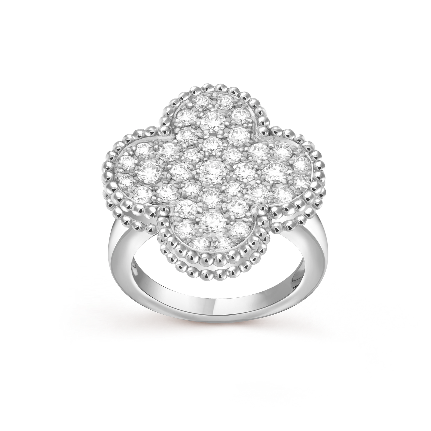 Van Cleef & Arpels Magic Alhambra Ring Full Diamond 18k White Gold