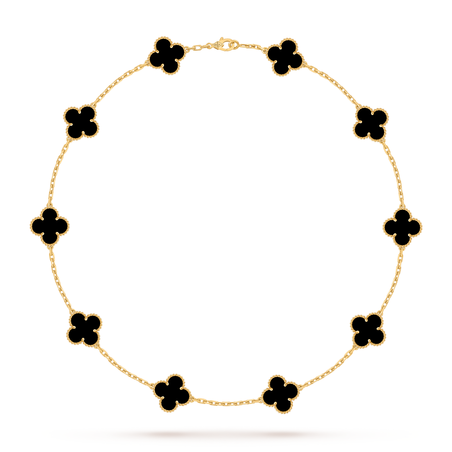 Van Cleef & Arpels Alhambra necklace 10 motifs, Onyx 18K Yellow Gold (Pre-Owned)