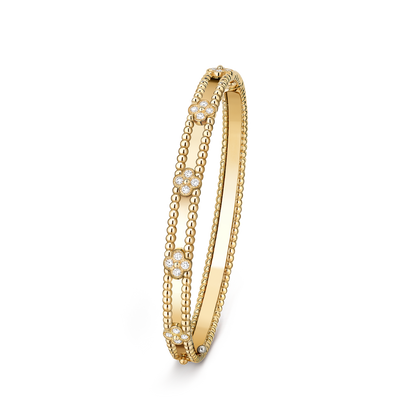 Van Cleef & Arpels Perlée Sweet Clovers Bracelet Medium Model 18K Yellow Gold