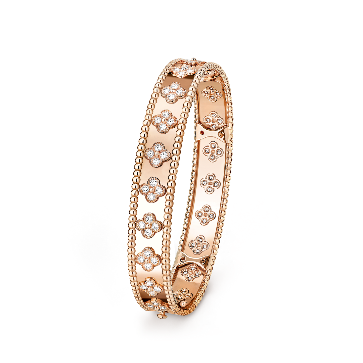 Van Cleef & Arpels Perlée Sweet Clovers Bracelet Medium Model 18K Rose Gold