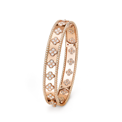 Van Cleef & Arpels Perlée Sweet Clovers Bracelet Medium Model 18K Rose Gold