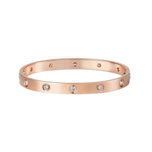 Cartier LOVE Bracelet – 18K Rose Gold 10 Diamonds