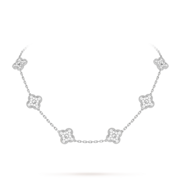 Van Cleef & Arpels Alhambra necklace 10 motifs, Diamond 18K White Gold (Pre-Owned)