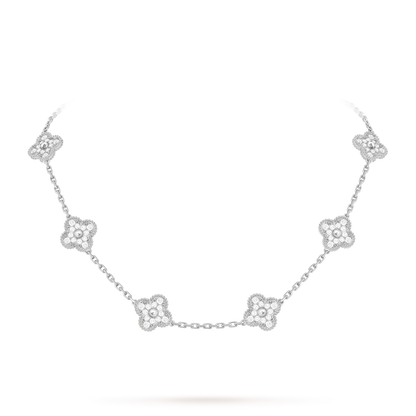 Van Cleef & Arpels Alhambra necklace 10 motifs, Diamond 18K White Gold (Pre-Owned)