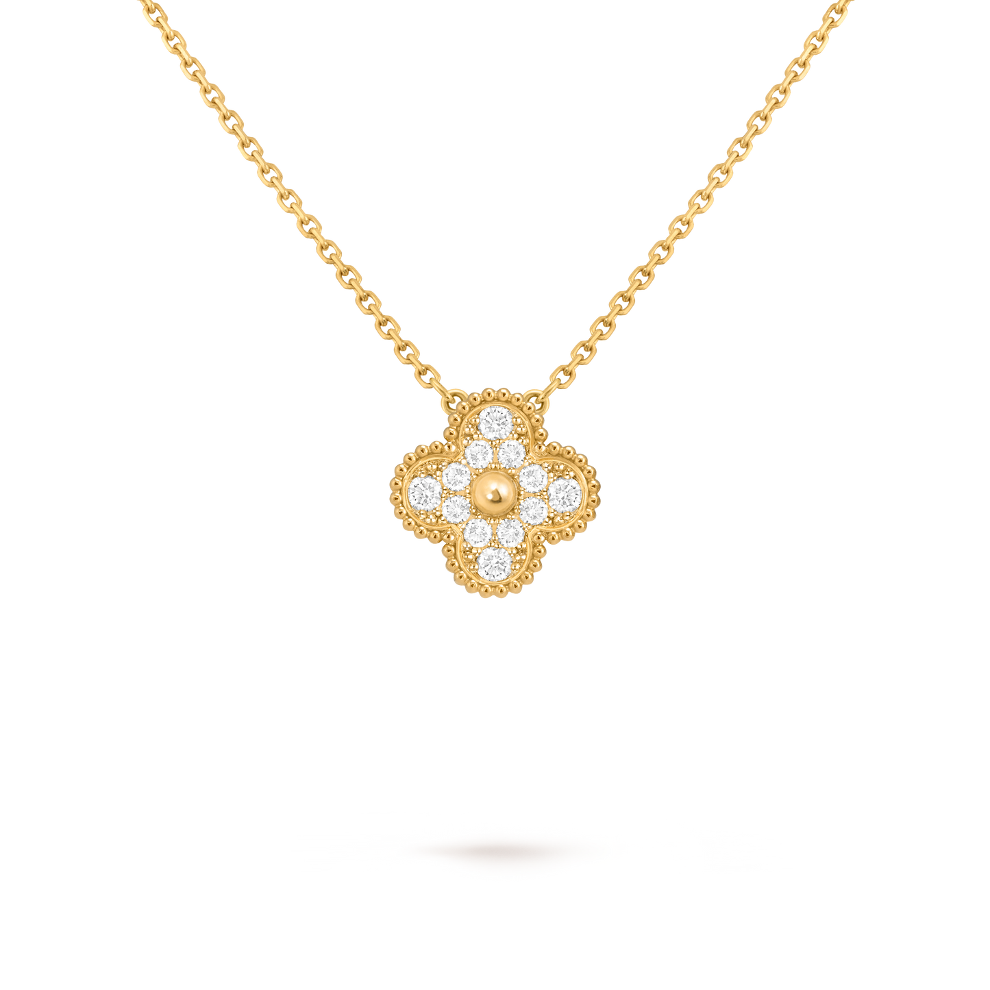 Van Cleef & Arpels Alhambra Pendant full diamonds – 18K Yellow Gold (Pre-Owned)