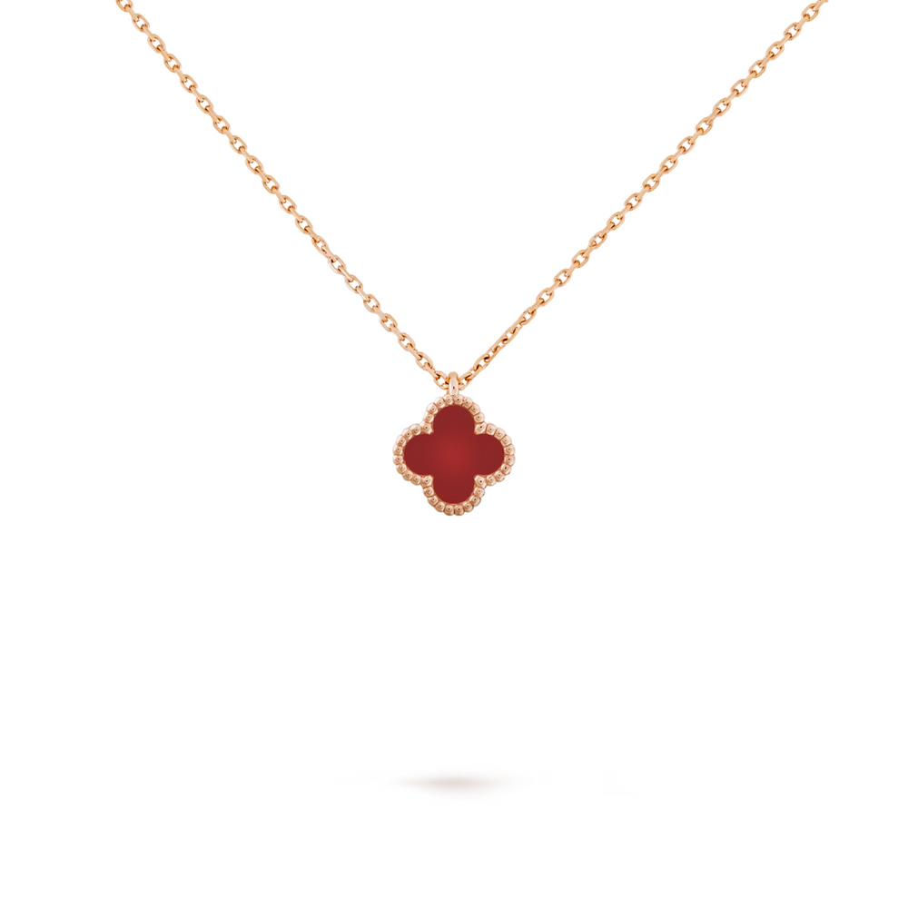 Van Cleef & Arpels Sweet Alhambra Pendant 18K Rose Gold & Carnelian (Pre-Owned)
