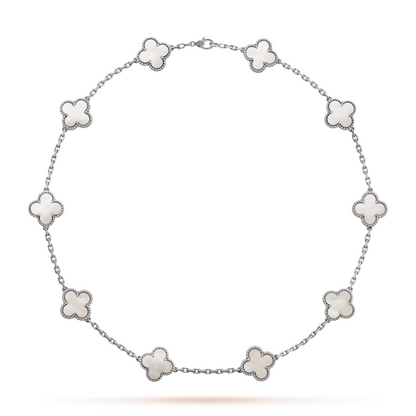 Van Cleef & Arpels Alhambra necklace 10 motifs, Mother of Pearl 18K White Gold (Pre-Owned)