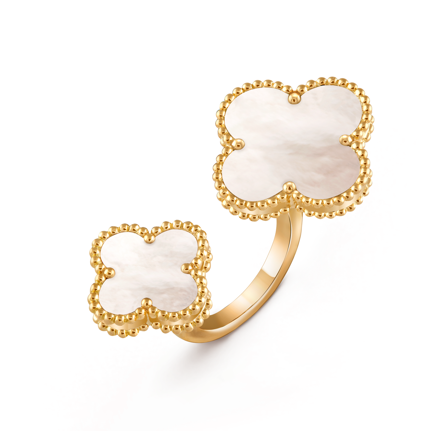 Van Cleef & Arpels Magic Alhambra between the finger Ring 18k Yellow Gold Mother of Pearl