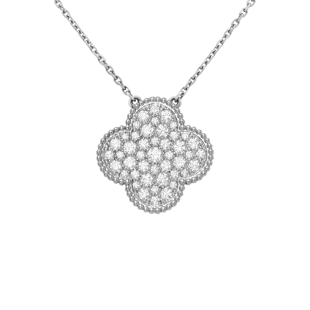 Van Cleef & Arpels Magic Alhambra Pendant full diamonds – 18K White Gold (Pre-Owned)