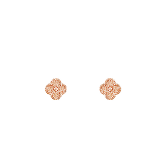 Van Cleef & Arpels Sweet Alhambra Earrings Diamond 18K Rose Gold