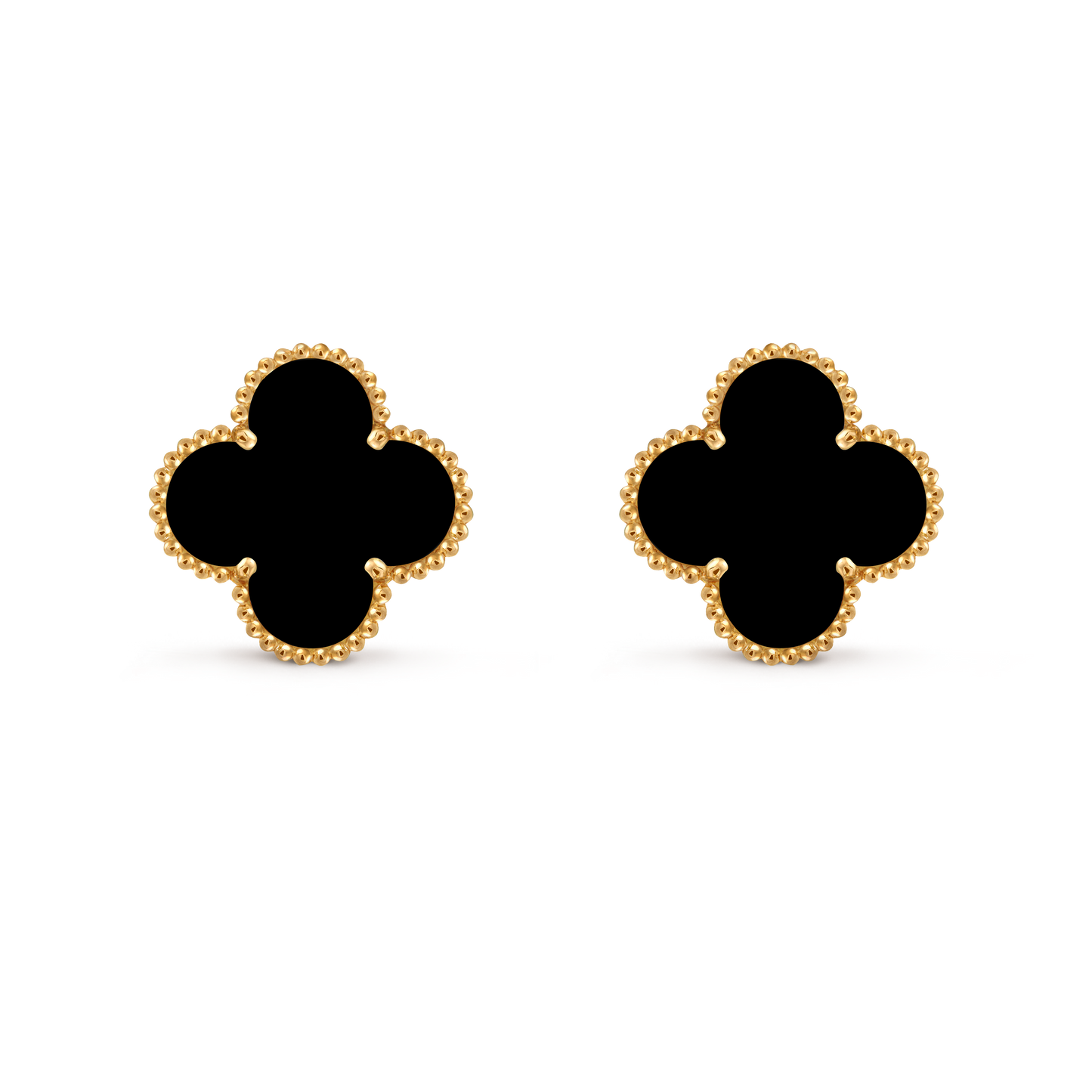 Van Cleef & Arpels Magic Alhambra Earrings Onyx 18K Yellow Gold