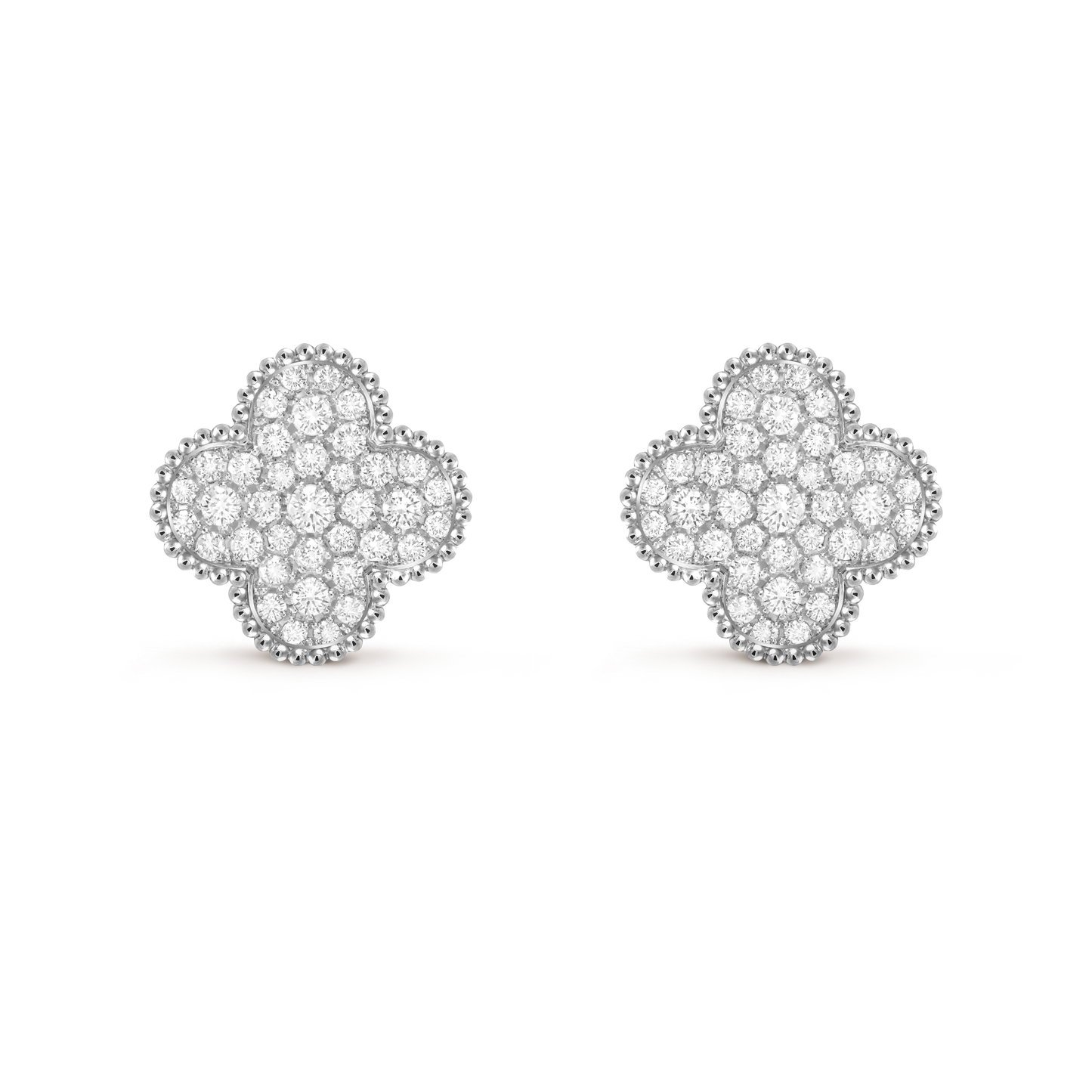 Van Cleef & Arpels Magic Alhambra Earrings Diamond 18K White Gold