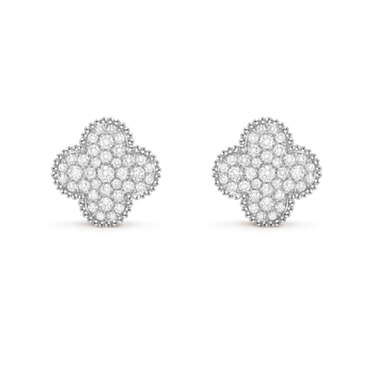 Van Cleef & Arpels Magic Alhambra Earrings Diamond 18K White Gold