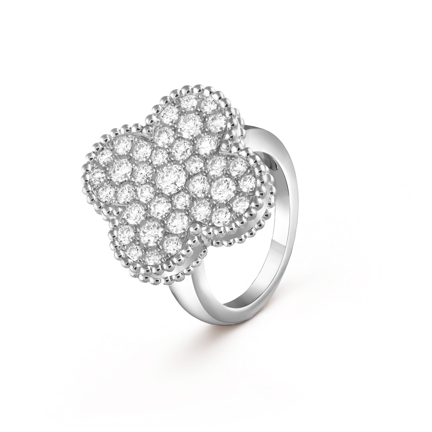 Van Cleef & Arpels Magic Alhambra Ring Full Diamond 18k White Gold