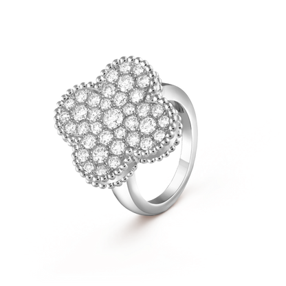 Van Cleef & Arpels Magic Alhambra Ring Full Diamond 18k White Gold